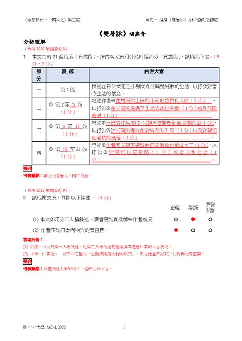 雙層床分析|《雙層床》課後題答案